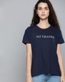 Shop Women's Blue Typography T-shirt-Front