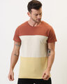 Shop Brown Colourblocked T Shirt-Front