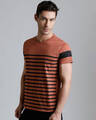 Shop Men's Brown Striped T-shirt-Design