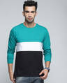 Shop Men's Green Colourblocked T-shirt-Front