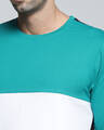 Shop Men's Green Colourblocked T-shirt-Full