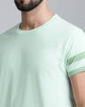 Shop Men's Green Striped T-shirt-Full