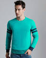 Shop Men's Green Striped T-shirt-Front