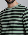 Shop Men's Green Striped T-shirt-Full