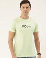 Shop Green Typographic T Shirt-Front