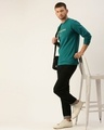 Shop Men's Green Typography Slim Fit T-shirt-Full