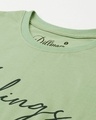 Shop Women's Green Typography T-shirt-Full