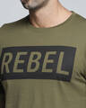 Shop Men's Green Typography T-shirt-Full