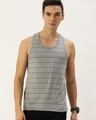 Shop Men's Grey Colourblocked Tank Top-Front