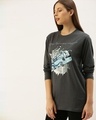 Shop Grey Graphic Print T Shirt-Front