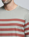 Shop Men's Grey Striped T-shirt-Full