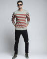 Shop Men's Grey Striped T-shirt