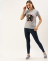 Shop Women's Grey Typography T-shirt
