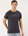 Shop Men's Grey Typography T-shirt-Front