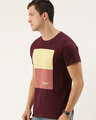Shop Maroon Colourblocked T Shirt-Design