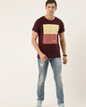 Shop Maroon Colourblocked T Shirt