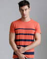 Shop Maroon Striped T Shirt-Front