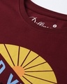 Shop Maroon Typography T Shirt-Full