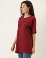 Shop Women's Maroon Typography T-shirt-Design