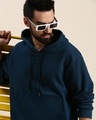 Shop Men's Blue Typographic Oversized Hoodie