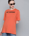 Shop Orange Typographic T-Shirt-Front