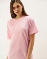 Shop Women's Pink Typography T-shirt-Full
