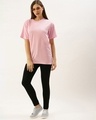 Shop Women's Pink Typography T-shirt