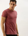 Shop Pink Vertical Stripes T Shirt-Design