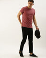 Shop Pink Vertical Stripes T Shirt