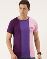 Shop Purple Colourblocked T Shirt-Front