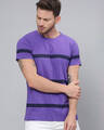 Shop Men's Purple Striped T-shirt-Front