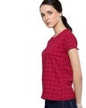 Shop Women's Red Checked T-shirt-Design
