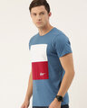 Shop Teal Blue Colourblocked T Shirt-Design