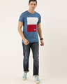 Shop Teal Blue Colourblocked T Shirt