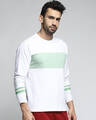 Shop Men's White Colourblocked T-shirt-Full