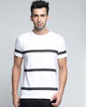 Shop Men's White Striped T-shirt-Front