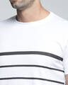 Shop Men's White Striped T-shirt-Full