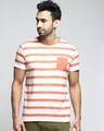 Shop Men's White Striped T-shirt-Front