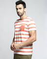Shop Men's White Striped T-shirt-Full