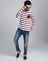 Shop Men's White Striped T-shirt