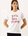 Shop Women's White Typography T-shirt-Front