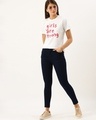 Shop Women's White Typography T-shirt
