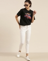 Shop Women's Black Graphic Oversized Fit T Shirt
