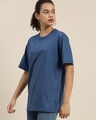 Shop Women's Blue Oversized Fit T Shirt-Front