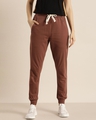 Shop Women's Brown Solid Joggers-Front