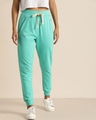 Shop Women's Green Solid Joggers-Front