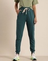 Shop Women's Green Solid Joggers-Front