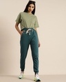 Shop Women's Green Solid Joggers