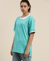 Shop Women's Green Typographic Oversized Fit T Shirt-Front