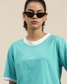 Shop Women's Green Typographic Oversized Fit T Shirt-Design